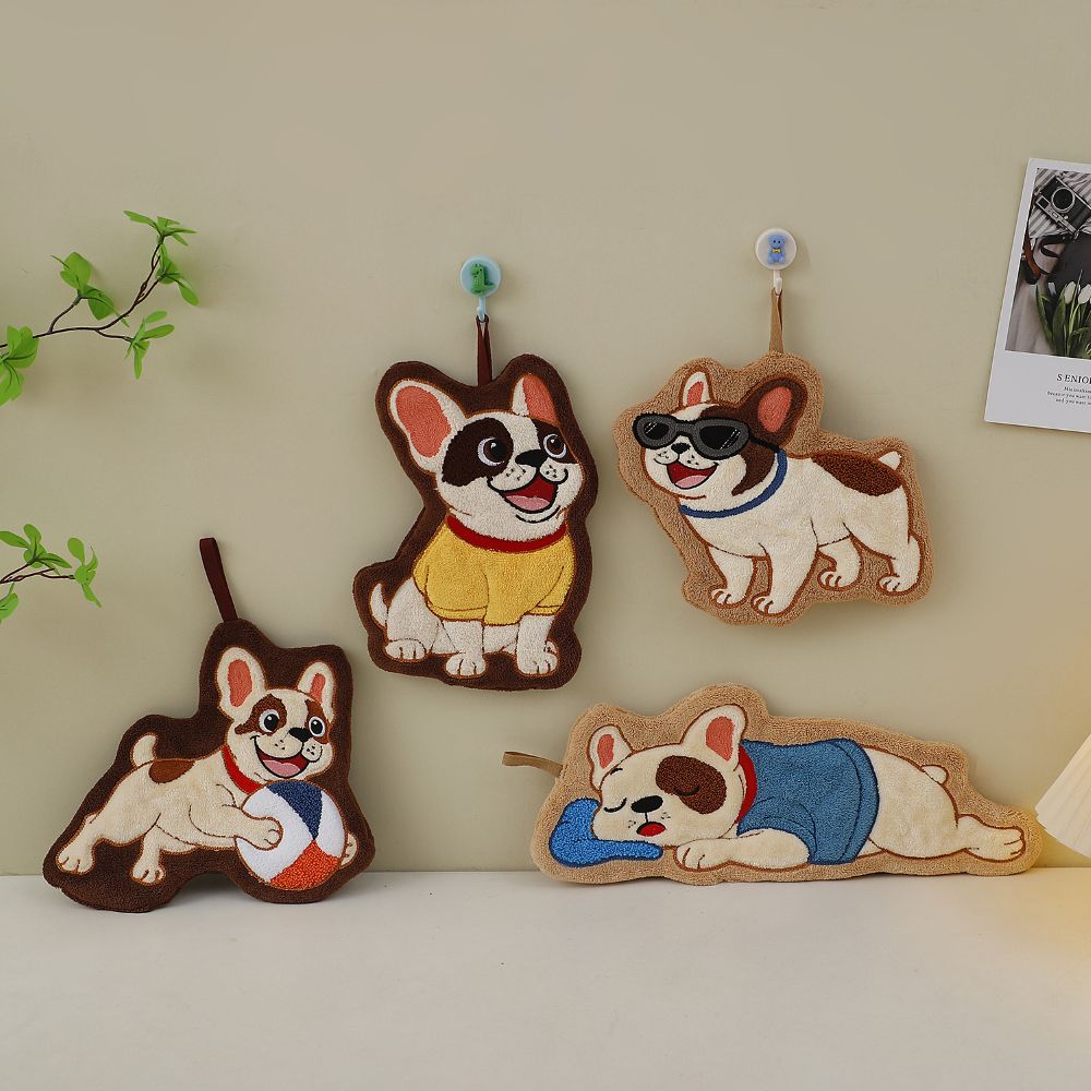 Adorable Dog Hand Towels - Sleeping French Bulldog