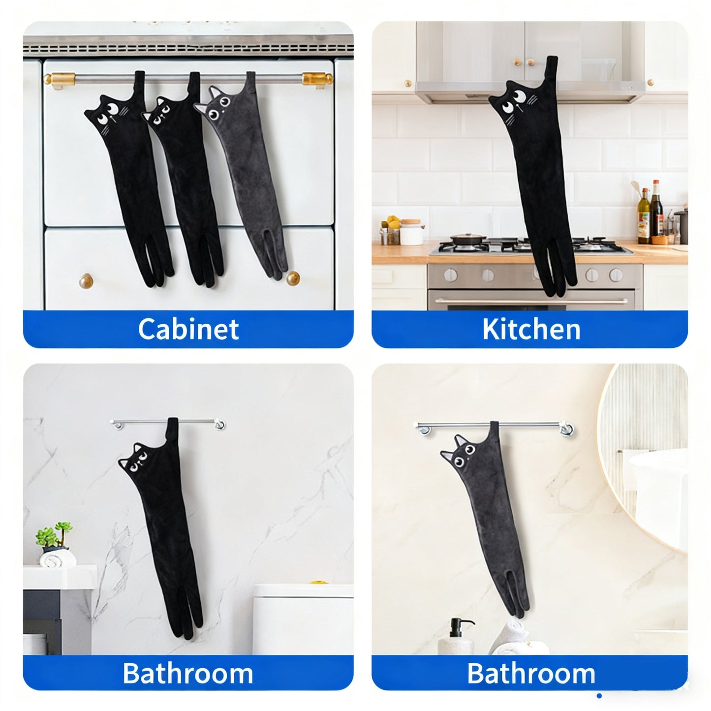 Adorable Cat Hand Towels - Cute Face