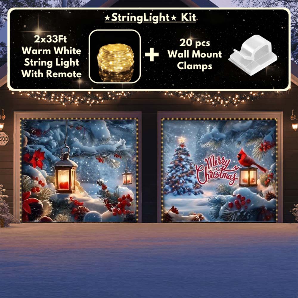 Cardinal's Christmas Garage Door Covers D488