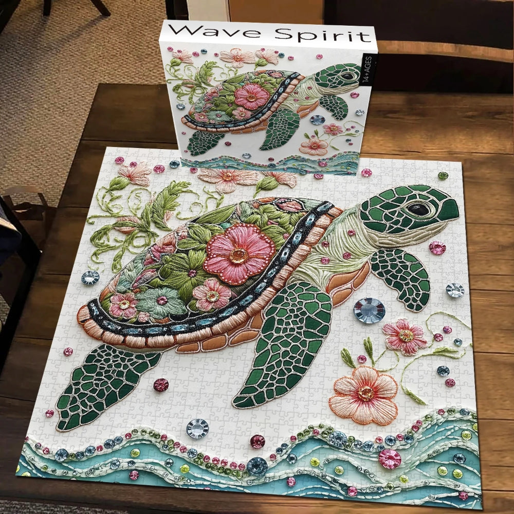 Wave Spirit Jigsaw Wooden Puzzle 1000 Pieces - Turtle