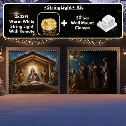 Nativity Scene Christmas Garage Door Covers D490