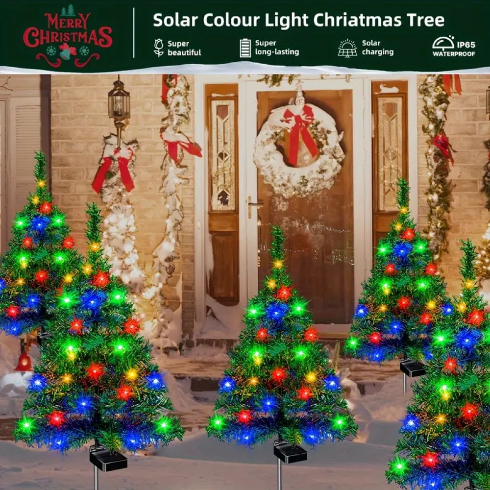 Solar Christmas Tree Lights Holiday Decorations, Outdoor Courtyards, Gardens, Lawns, Small Path Lights, Atmosphere Lights