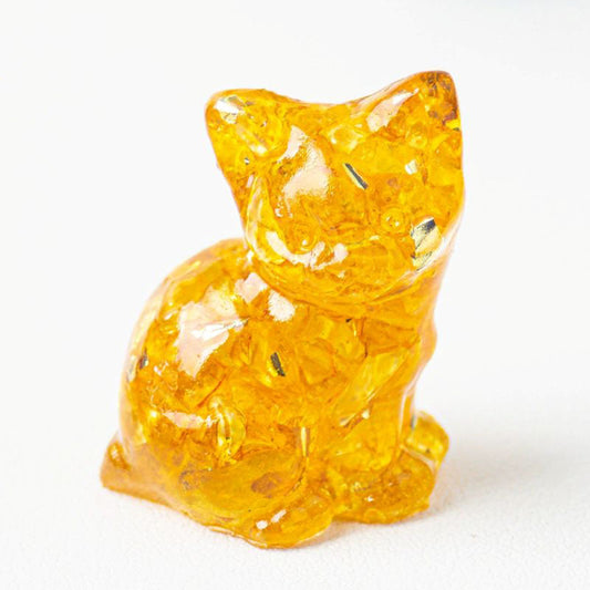 Citrine - Handmade Natural Crystal Gemstone Sitting Cat
