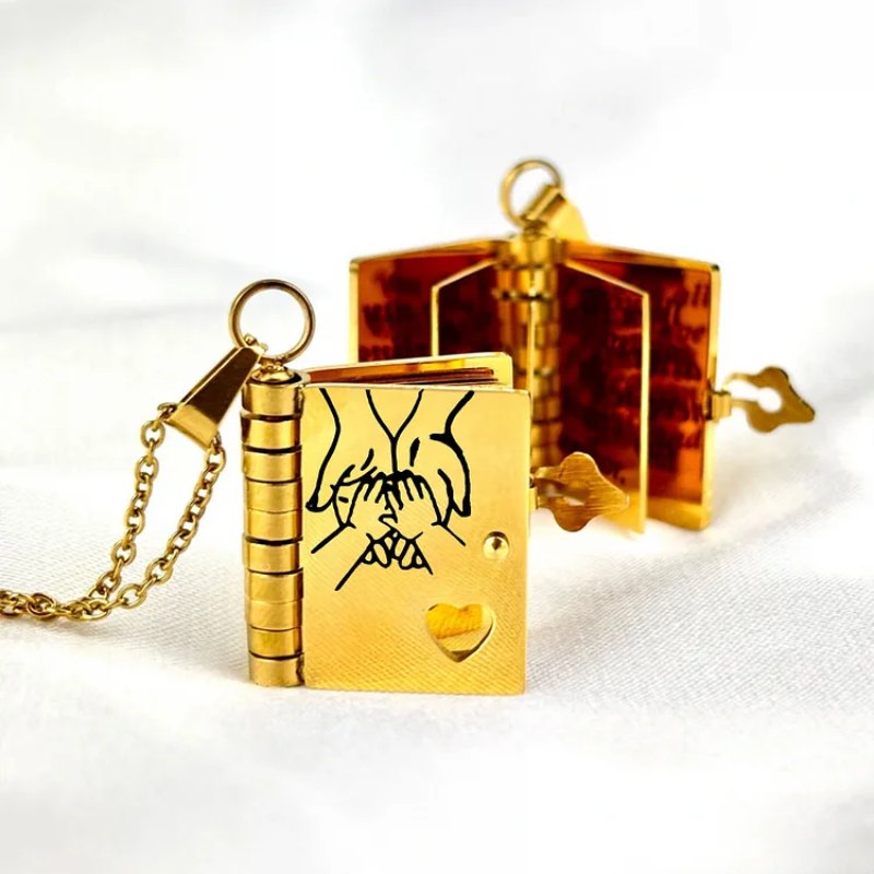 To My Incredible Son - Mini Book Message Necklace