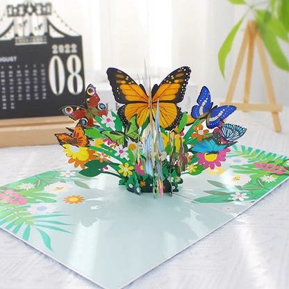 Vibrant 3D Butterfly & Daisy Pop-Up Greeting Card💐🦋