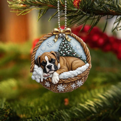 Borzoi In Mini Basket Ornament - MB005