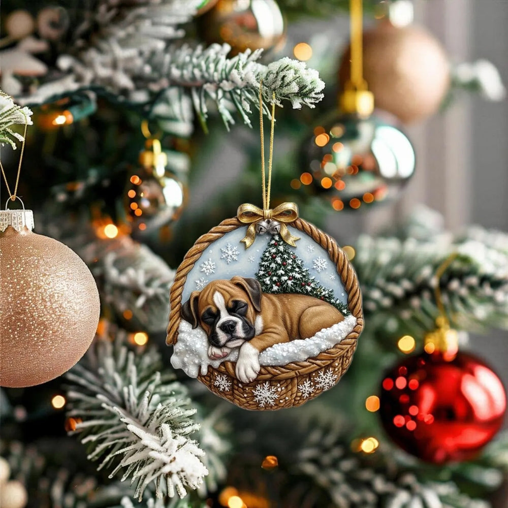 Borzoi In Mini Basket Ornament - MB005