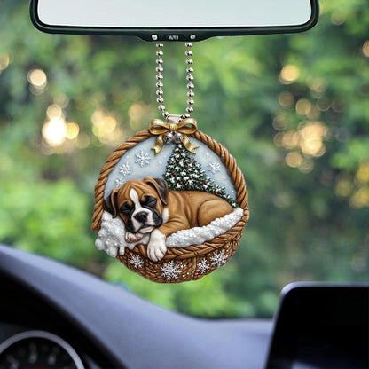 Borzoi In Mini Basket Ornament - MB005