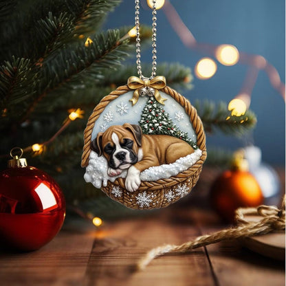 Borzoi In Mini Basket Ornament - MB005