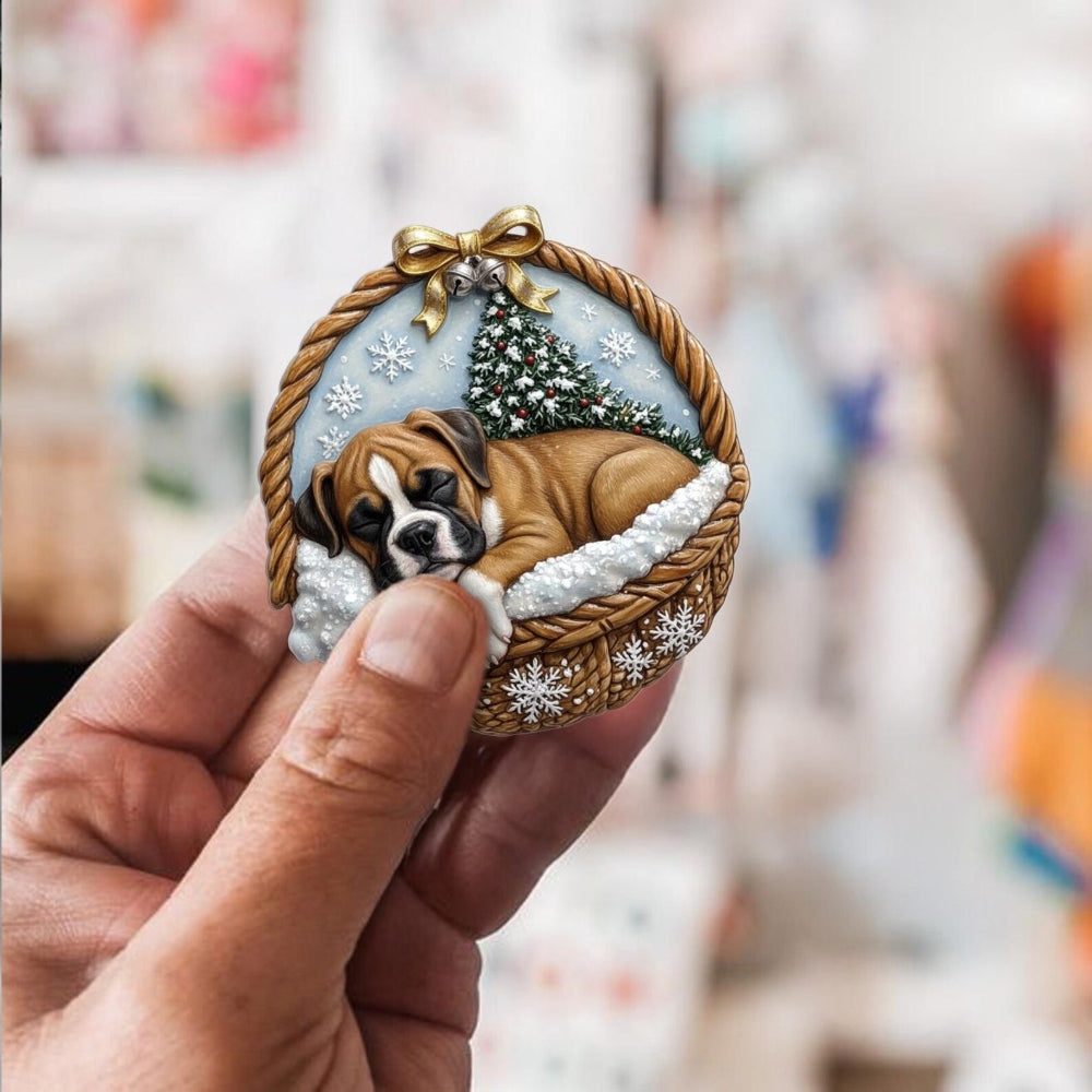 Borzoi In Mini Basket Ornament - MB005