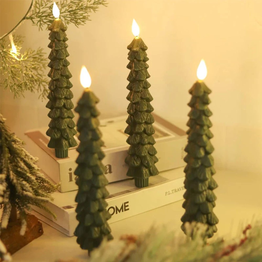 Christmas Tree LED Taper Candles Flickering with Remote Timer🎄