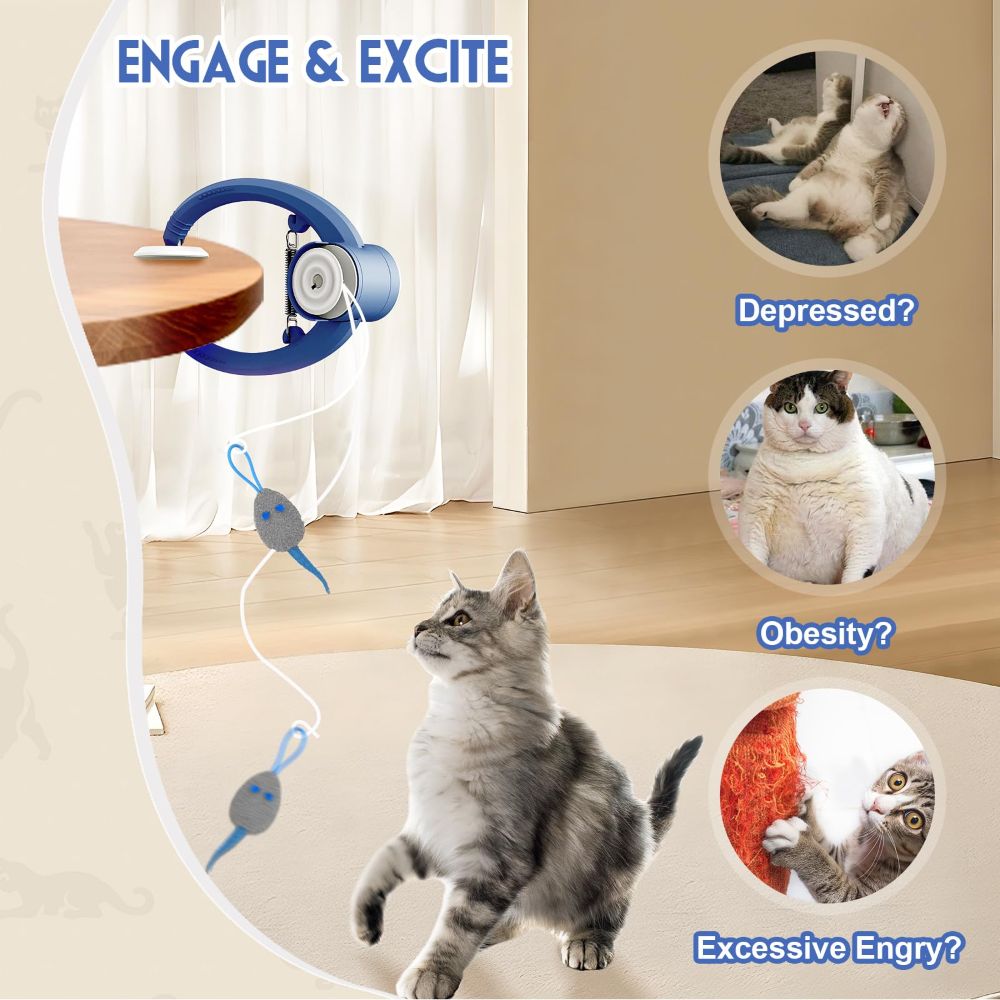 Door Hanging Interactive Pet Toy – Automatic Swing & Bounce Tease
