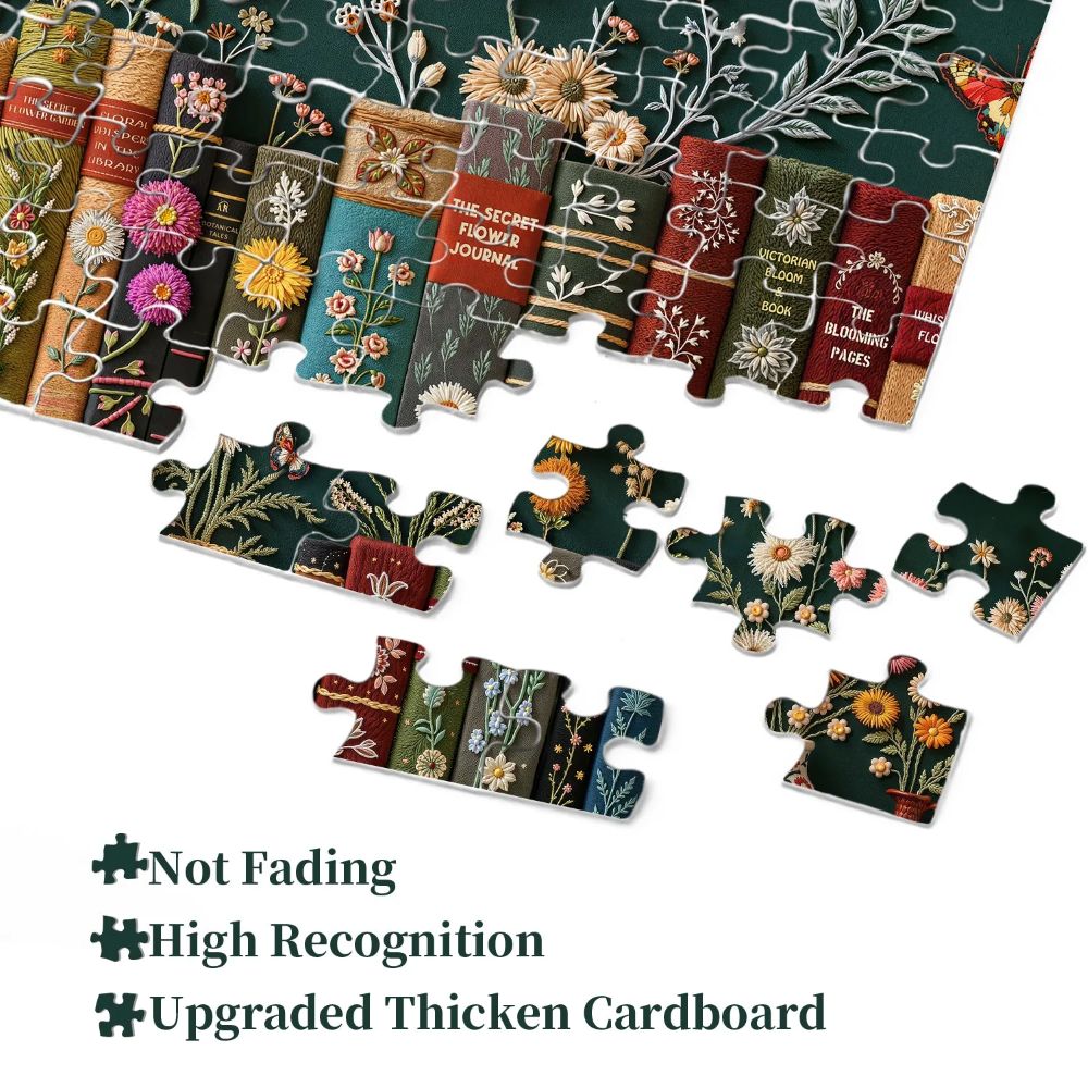 Blooming Bookshelf Jigsaw Wooden Puzzle 1000 Pieces