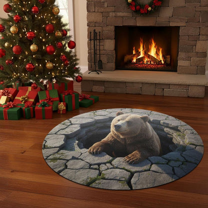 Nature Den Watcher - 3D Illusion Round Rug - H634