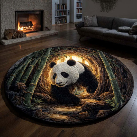 Bear Burrow - 3D Illusion Bear Round Rug - Bamboo Spirit