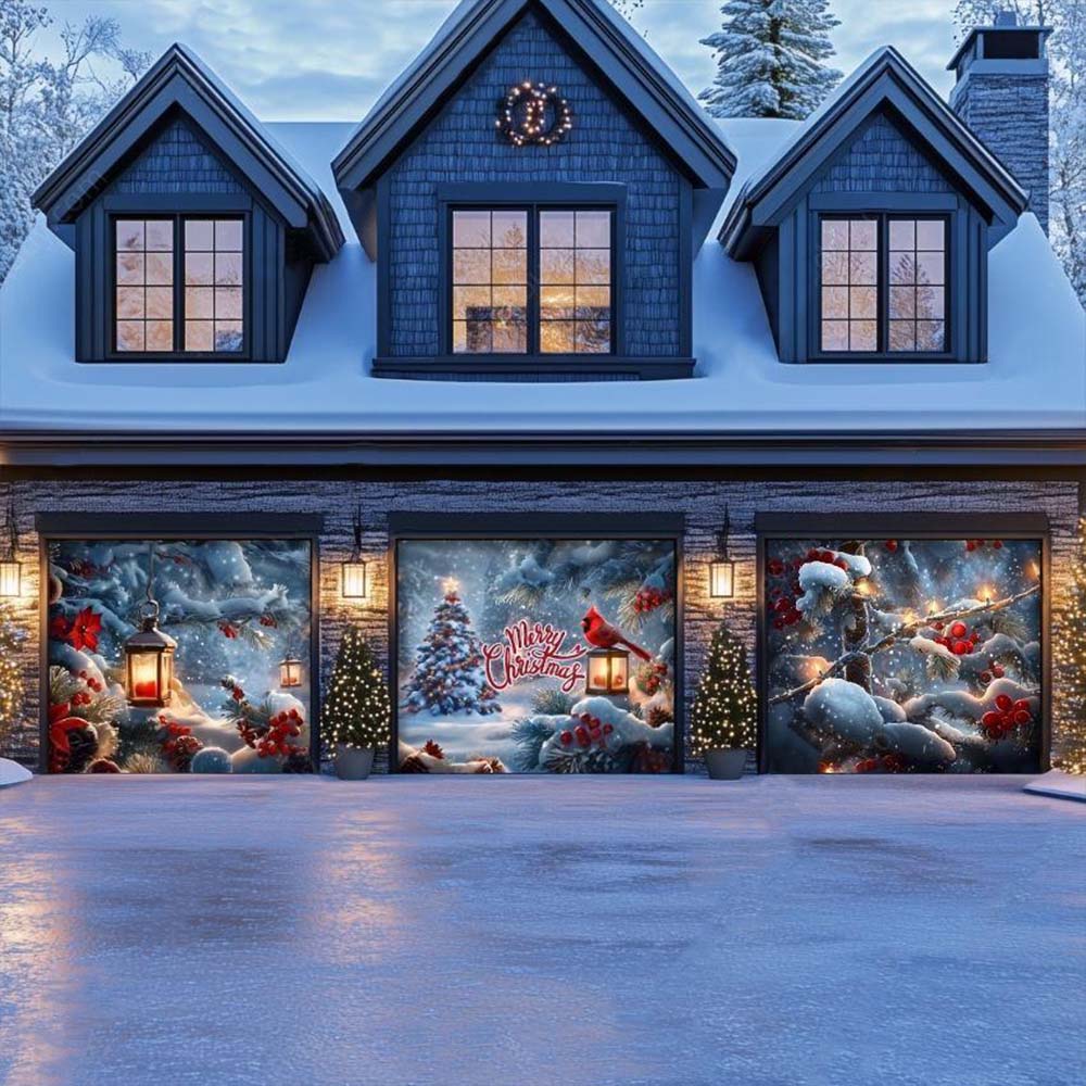 Cardinal's Christmas Garage Door Covers D488