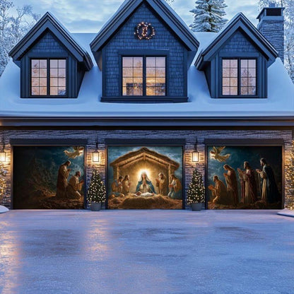 Nativity Scene Christmas Garage Door Covers D490