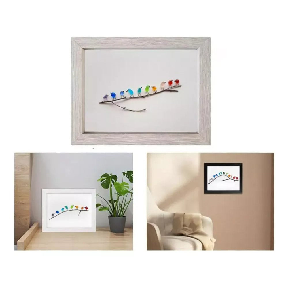 Sea Glass Rainbow Birds - A Truly Unique Handmade Artwork