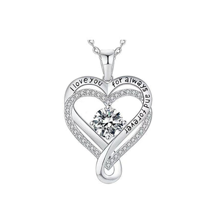 Engraved Heart Necklace for Wife