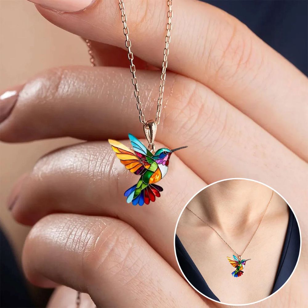 Beautiful Hummingbird Necklace with Bonus Earrings