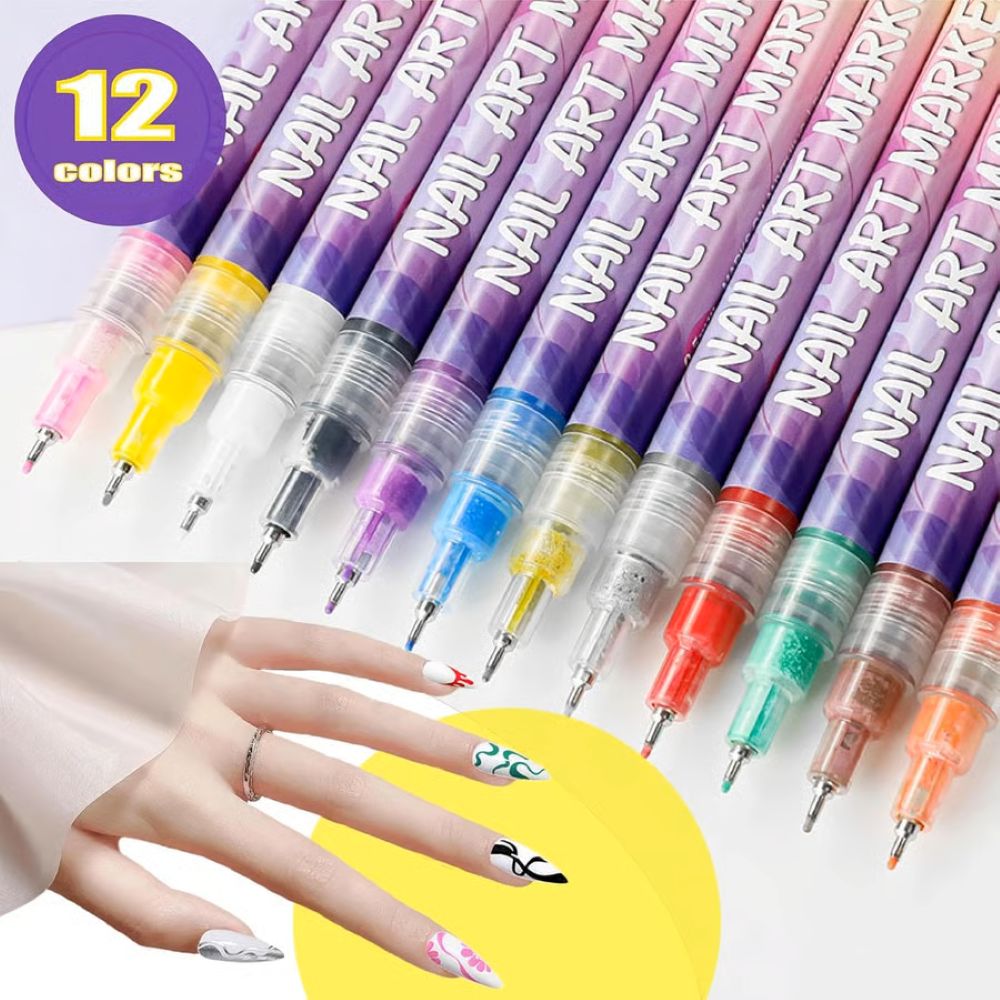 12 Colors Nail Art Pens Set