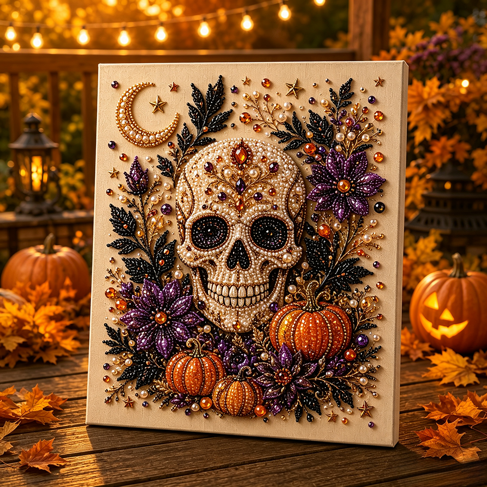 Halloween Pearl Diamond Art Kit – 3D Beaded DIY Art Kits For Adults