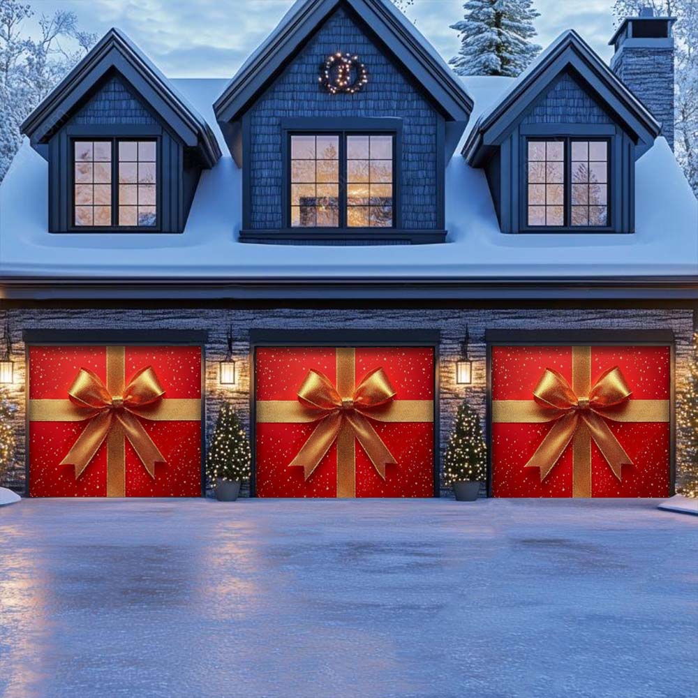 Gift Wrap Christmas Garage Door Covers D487
