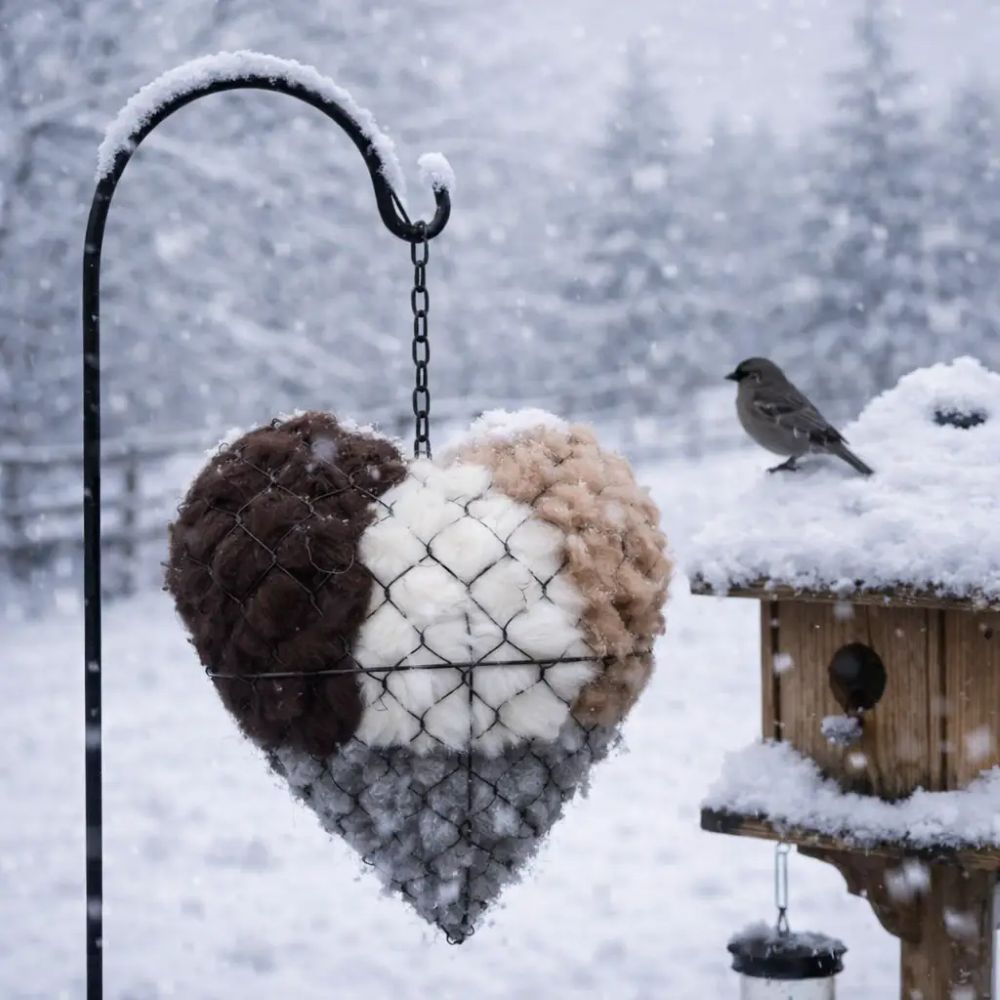 Bird Nesting Heart Outdoor Yard Art