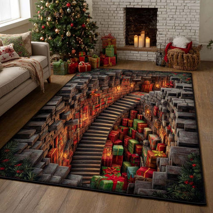 The Christmas Portal - 3D Illusion Area Rug - Christmas Vault