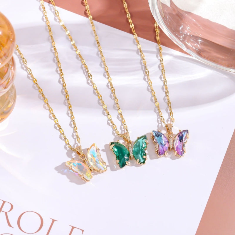 Crystal Butterfly Necklace 🦋