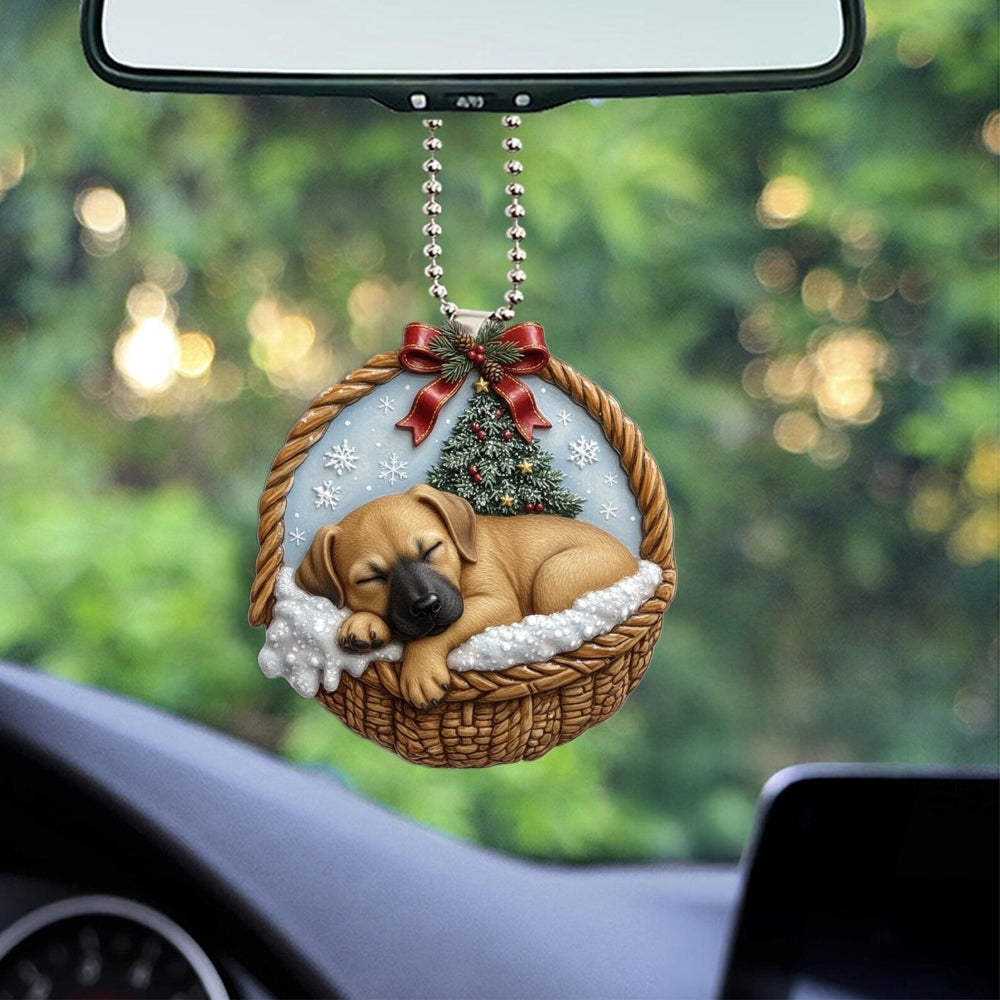 Blackmouth Cur In Mini Basket Ornament - MB006
