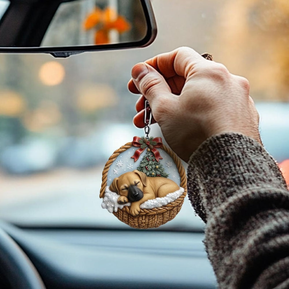 Blackmouth Cur In Mini Basket Ornament - MB006