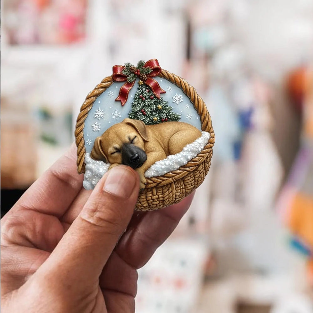 Blackmouth Cur In Mini Basket Ornament - MB006