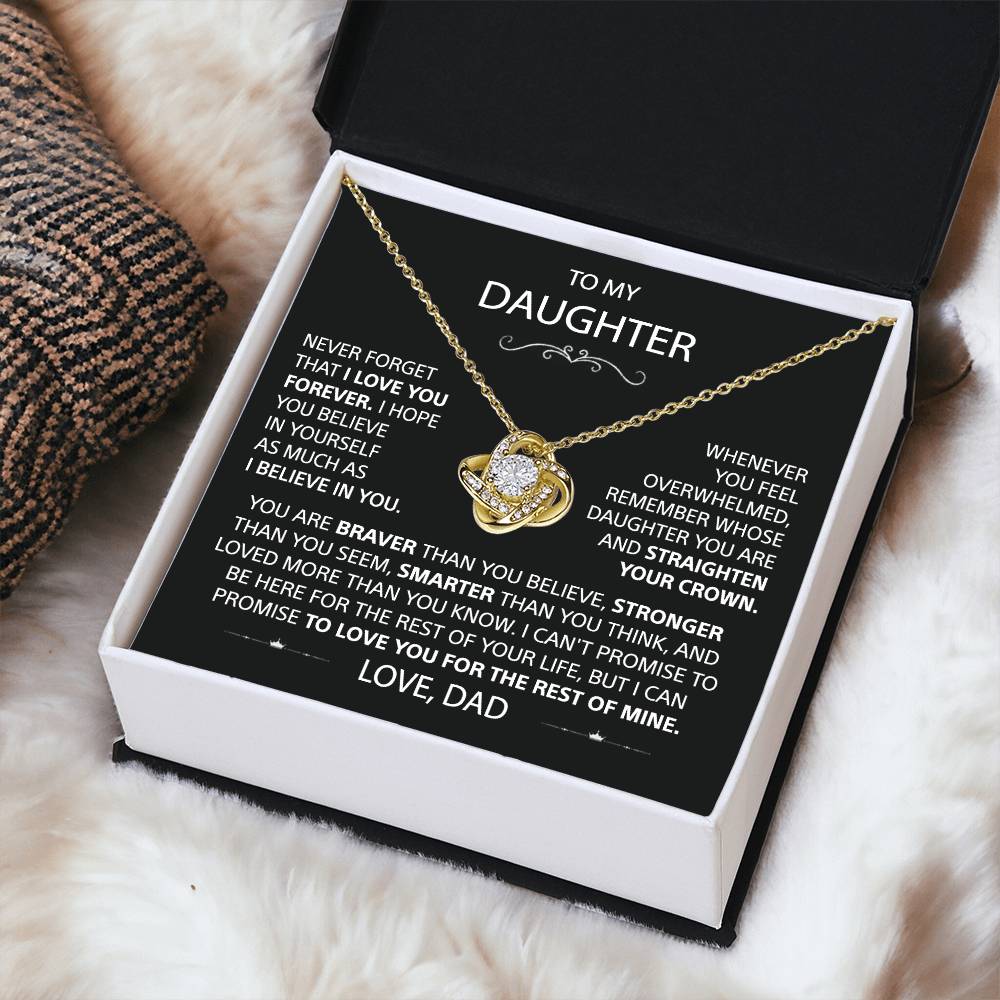 To My Daughter - Love Knot Necklace - Card148