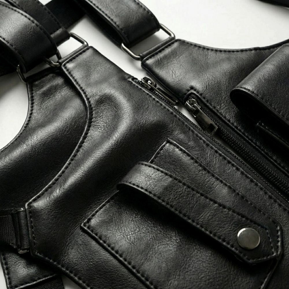 Premium Leather Shoulder Bag - Hidden Anti-Theft Compartments