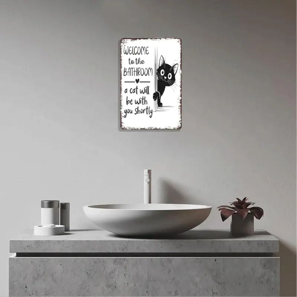 Vintage Black & White Humor Metal Sign - BW001