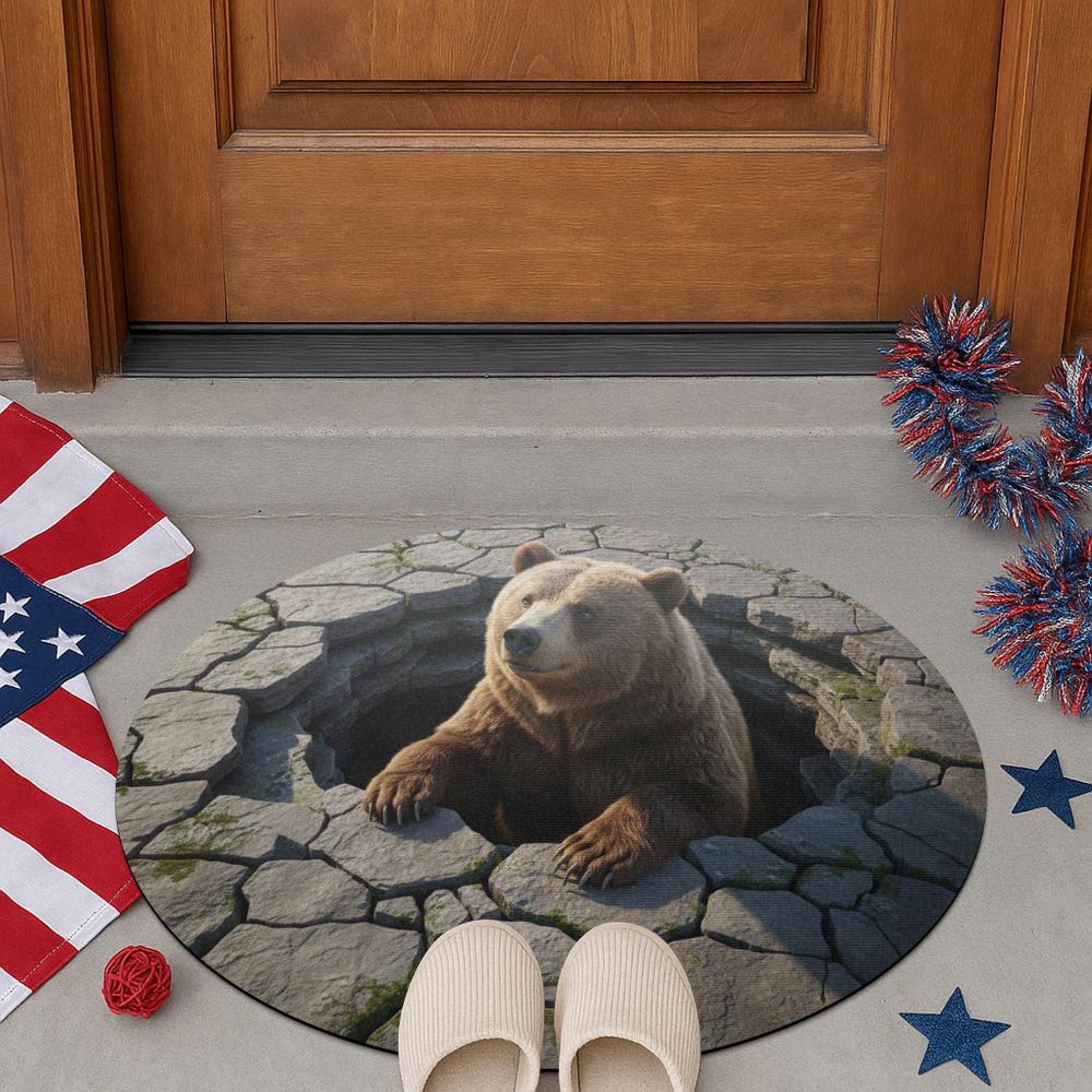 Nature Den Watcher - 3D Illusion Round Rug - H634