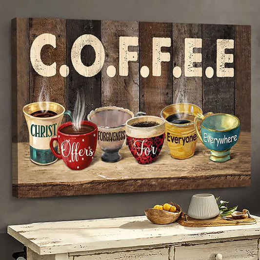 Coffee Christ Offers - D373 - Gallery Wrapped Canvas Prints