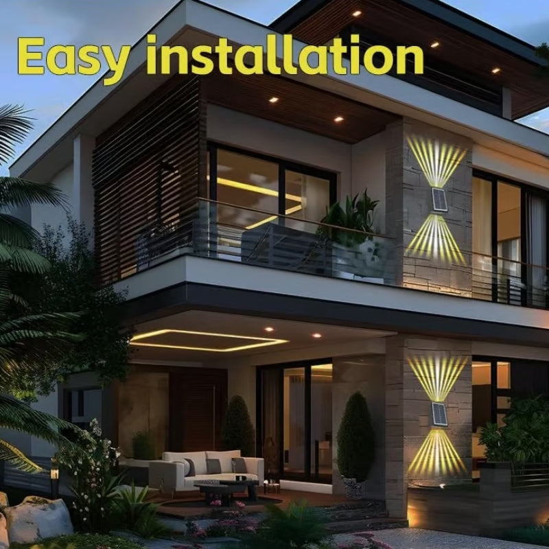4 LED Solar Colorful Wall Lights Outdoor Light Waterproof