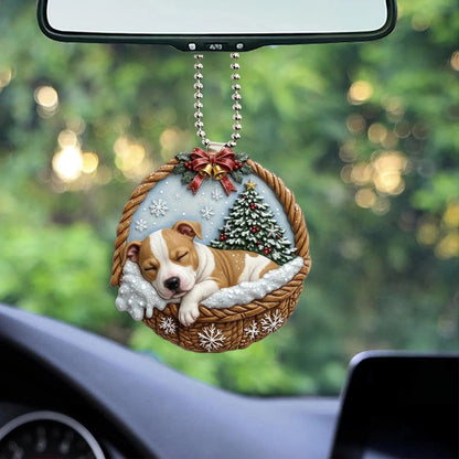 American Staffordshire Terrier In Mini Basket Ornament - MB007