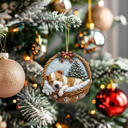 American Staffordshire Terrier In Mini Basket Ornament - MB007