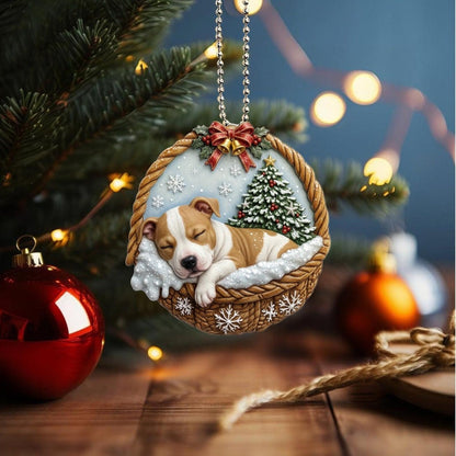American Staffordshire Terrier In Mini Basket Ornament - MB007