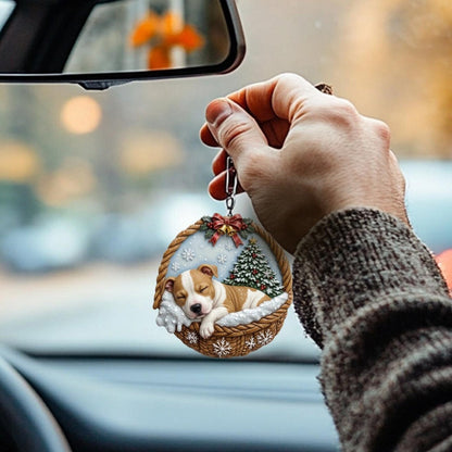 American Staffordshire Terrier In Mini Basket Ornament - MB007