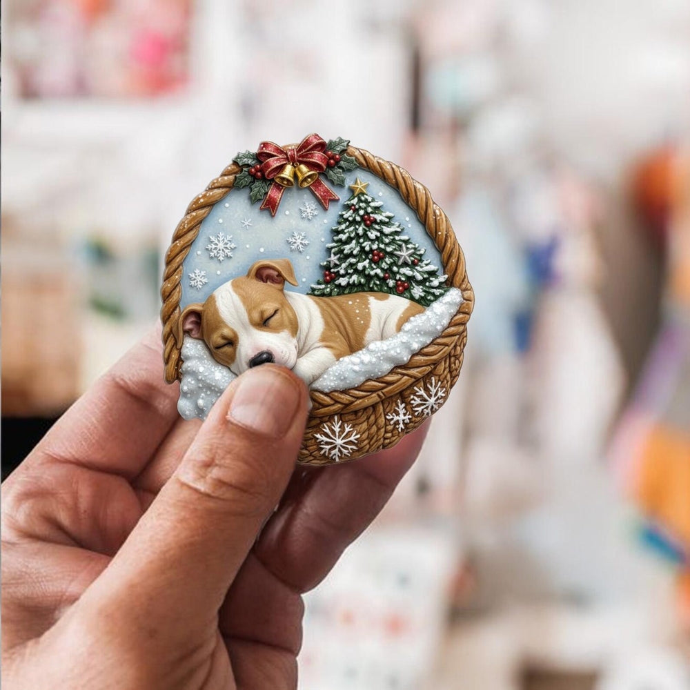 American Staffordshire Terrier In Mini Basket Ornament - MB007