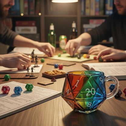 Rainbow Glass D20 Dice Cup