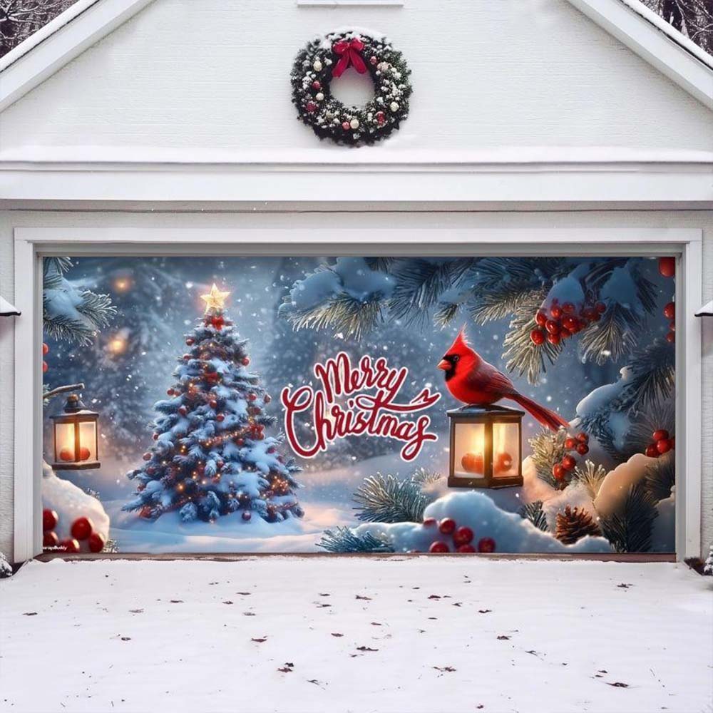 Cardinal's Christmas Garage Door Covers D488