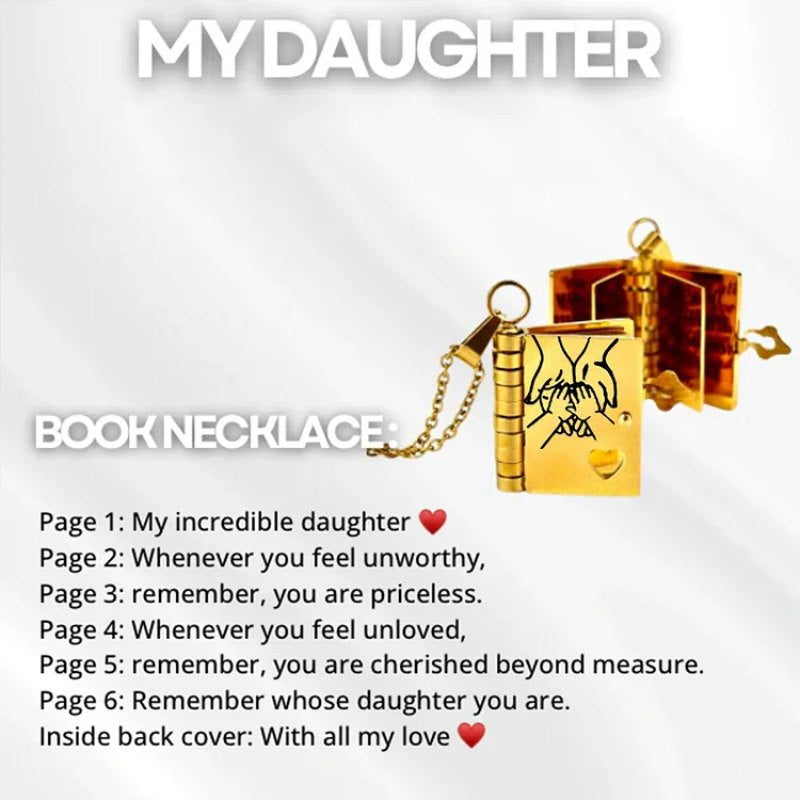 To My Incredible Daughter - Mini Book Message Necklace