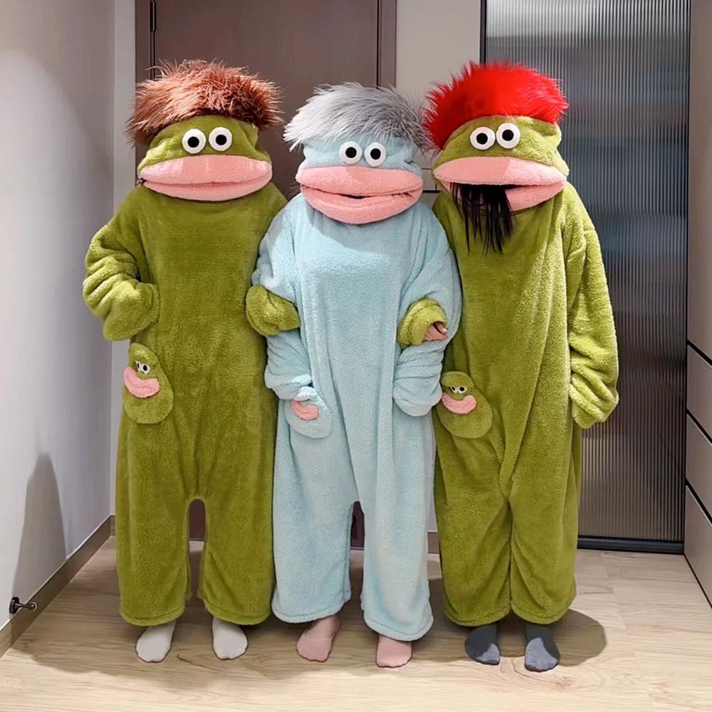 Funny Monster Hooded Fleece Robe for Adults