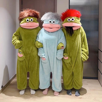 Funny Monster Hooded Fleece Robe for Adults