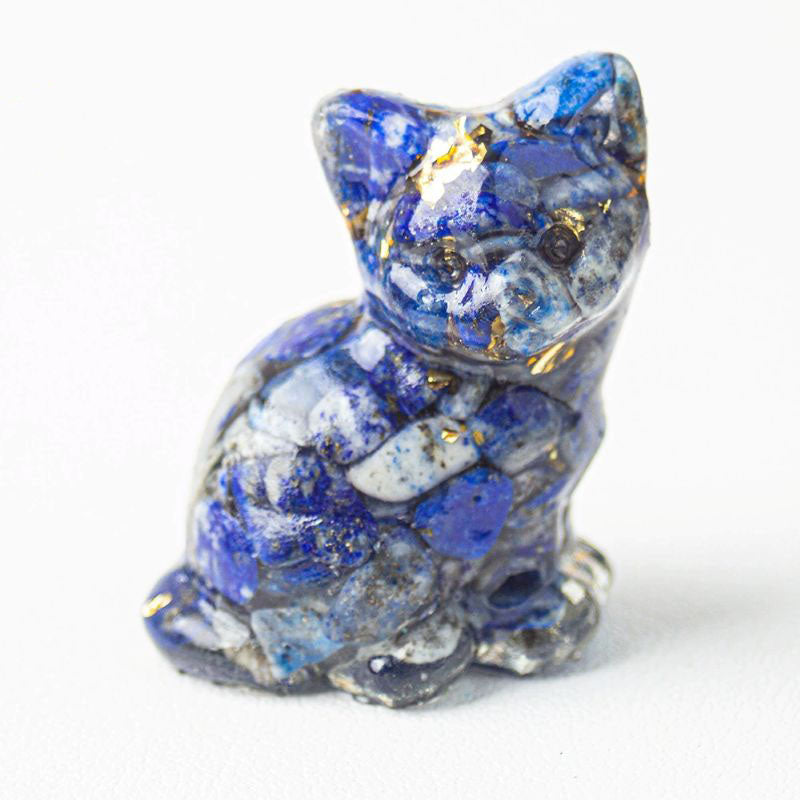 Lapis Lazuli - Handmade Natural Crystal Gemstone Sitting Cat